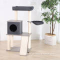 Hochqualität moderne Sisal Cat Tree House graue Katzenmöbel Haustierkratzer Eigentumswohnung Postturm